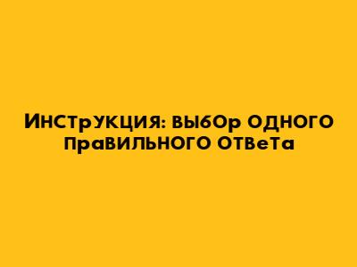 Инструкция: выбор одного правильного ответа
