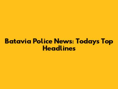 Batavia Police News: Today's Top Headlines