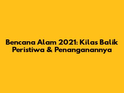 Bencana Alam 2021: Kilas Balik Peristiwa & Penanganannya