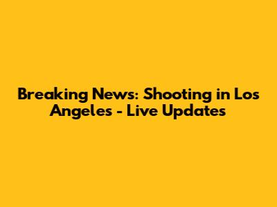 Breaking News: Shooting in Los Angeles - Live Updates