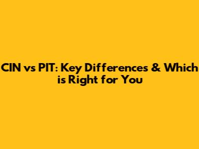 CIN vs PIT: Key Differences & Which is Right for You