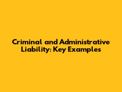 Criminal and Administrative Liability: Key Examples