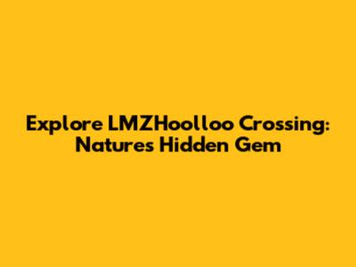 Explore LMZHoolloo Crossing: Nature's Hidden Gem