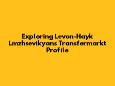 Exploring Levon-Hayk Lmzhsevikyan's Transfermarkt Profile