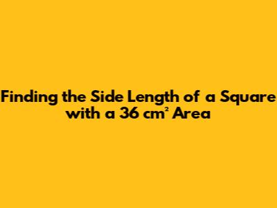 Finding the Side Length of a Square with a 36 cm² Area