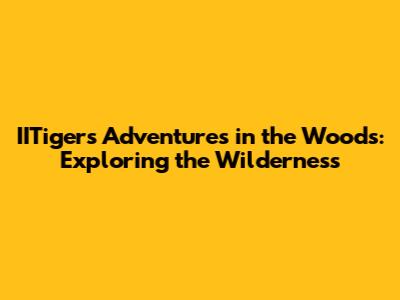 IITiger's Adventures in the Woods: Exploring the Wilderness