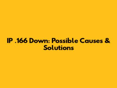IP .166 Down: Possible Causes & Solutions