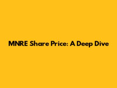 MNRE Share Price: A Deep Dive