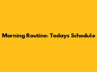 Morning Routine: Today's Schedule