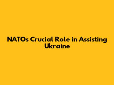 NATO's Crucial Role in Assisting Ukraine
