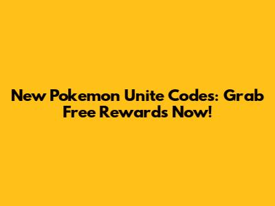 New Pokemon Unite Codes: Grab Free Rewards Now!