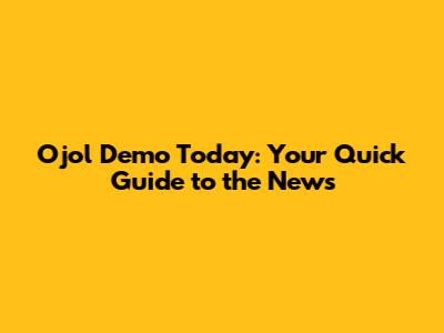 Ojol Demo Today: Your Quick Guide to the News