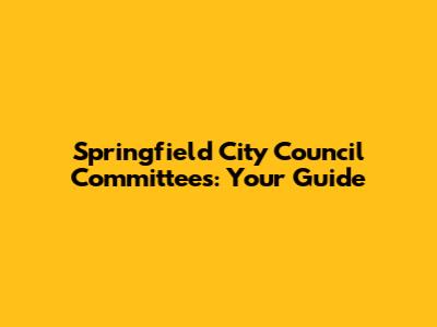 Springfield City Council Committees: Your Guide