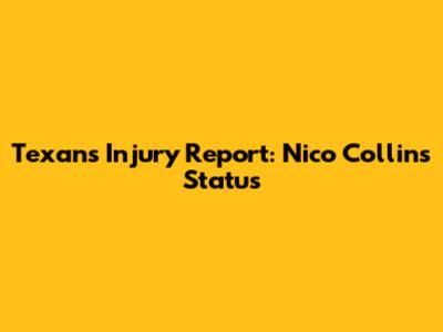 Texans Injury Report: Nico Collins' Status