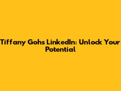 Tiffany Goh's LinkedIn: Unlock Your Potential
