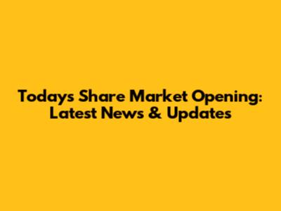 Today's Share Market Opening: Latest News & Updates