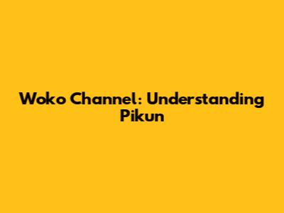 Woko Channel: Understanding Pikun